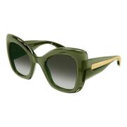 Am0402S Sunglasses Alexander McQueen , Green , Dames