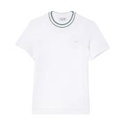 Klassiek Wit Katoenen Piqué T-Shirt Lacoste , White , Heren