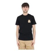 Zwarte T-shirts en Polos met Berenlogo Moschino , Black , Heren