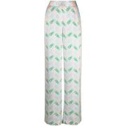 Zijden Ping Pong Print Broek Casablanca , White , Dames