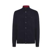 Stijlvolle Blauwe Polo Hals Cardigan Sun68 , Blue , Heren