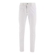 Witte Stretch Katoenen Denim Jeans Dsquared2 , White , Heren