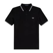 Slim Fit Twin Tipped Polo Fred Perry , Black , Heren