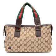 Pre-owned Canvas handbags Gucci Vintage , Beige , Dames