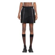 Zwarte hoog getailleerde wollen shorts met ritssluiting Alexander McQu...