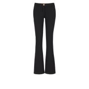 Bootcut crepe broek Balmain , Black , Dames