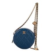 Pre-owned Leather chanel-bags Chanel Vintage , Blue , Dames