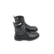 Pre-owned Leather boots Valentino Vintage , Black , Dames