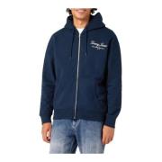 Geborduurde Logo Rits Hoodie - Blauw Tommy Jeans , Blue , Heren