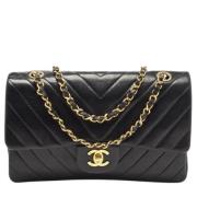 Pre-owned Leather chanel-bags Chanel Vintage , Black , Dames