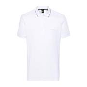 Wit Poloshirt met Streep Detail Hugo Boss , White , Heren