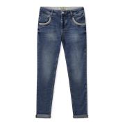 Klassieke Cropped Jeans met Stijlvolle Details MOS Mosh , Blue , Dames