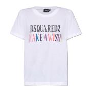 Bedrukt T-shirt Dsquared2 , White , Dames