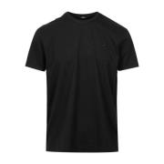 Zwarte katoenen T-shirt met ronde hals Hogan , Black , Heren