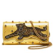 Pre-owned Leather clutches Gucci Vintage , Yellow , Dames