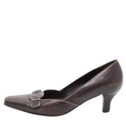 Pre-owned Leather heels Salvatore Ferragamo Pre-owned , Brown , Dames