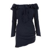 Zijden mini-jurk met print Alessandra Rich , Black , Dames
