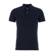 Donkerblauw Piquet Polo Shirt Tom Ford , Blue , Heren