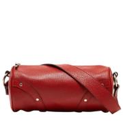 Pre-owned Leather shoulder-bags Burberry Vintage , Red , Dames