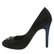 Pre-owned Suede heels Chanel Vintage , Blue , Dames