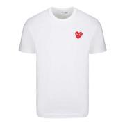 Ogen Hart Patch T-Shirt Comme des Garçons Play , White , Heren