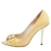 Pre-owned Leather heels Gucci Vintage , Yellow , Dames