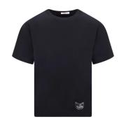 Zwart katoenen T-shirt met logo detail Valentino , Black , Heren