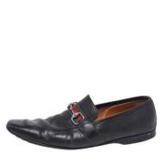 Pre-owned Leather flats Gucci Vintage , Black , Dames