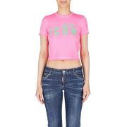 Iconisch T-shirt met korte mouwen van katoen in roze Dsquared2 , Pink ...
