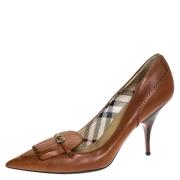 Pre-owned Leather heels Burberry Vintage , Beige , Dames