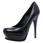 Pre-owned Leather heels Yves Saint Laurent Vintage , Black , Dames