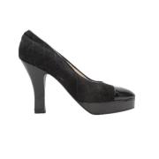 Pre-owned Leather heels Chanel Vintage , Black , Dames