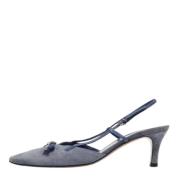 Pre-owned Suede heels Salvatore Ferragamo Pre-owned , Blue , Dames