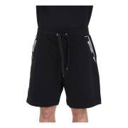 Zwarte Shorts met Koord en Logo Moschino , Black , Heren