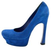 Pre-owned Suede heels Yves Saint Laurent Vintage , Blue , Dames