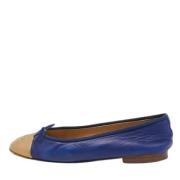 Pre-owned Leather flats Chanel Vintage , Blue , Dames