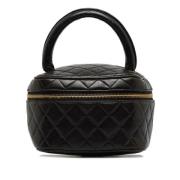 Pre-owned Leather handbags Chanel Vintage , Black , Dames