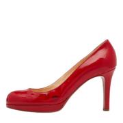 Pre-owned Leather heels Christian Louboutin Pre-owned , Red , Dames