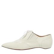 Pre-owned Leather flats Christian Louboutin Pre-owned , White , Dames