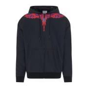 Zwarte Jas met Trekkoord Capuchon Marcelo Burlon , Black , Heren