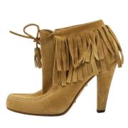 Pre-owned Suede boots Gucci Vintage , Yellow , Dames