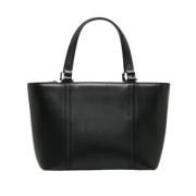 Pre-owned Leather handbags Burberry Vintage , Black , Dames