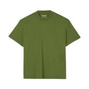 Militair groen katoenen T-shirt met strijklogos Sunnei , Green , Heren