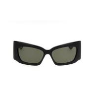 Zwarte vierkante zonnebril met GG-logo Gucci , Black , Dames
