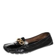 Pre-owned Leather flats Salvatore Ferragamo Pre-owned , Black , Dames