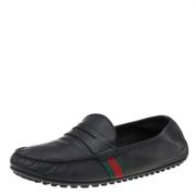 Pre-owned Leather flats Gucci Vintage , Black , Dames