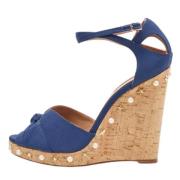 Pre-owned Fabric sandals Aquazzura Pre-owned , Blue , Dames