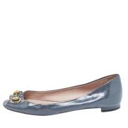 Pre-owned Leather flats Gucci Vintage , Gray , Dames