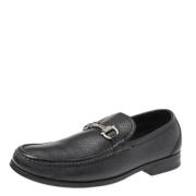 Pre-owned Leather flats Salvatore Ferragamo Pre-owned , Black , Dames