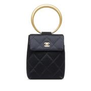 Pre-owned Satin handbags Chanel Vintage , Black , Dames